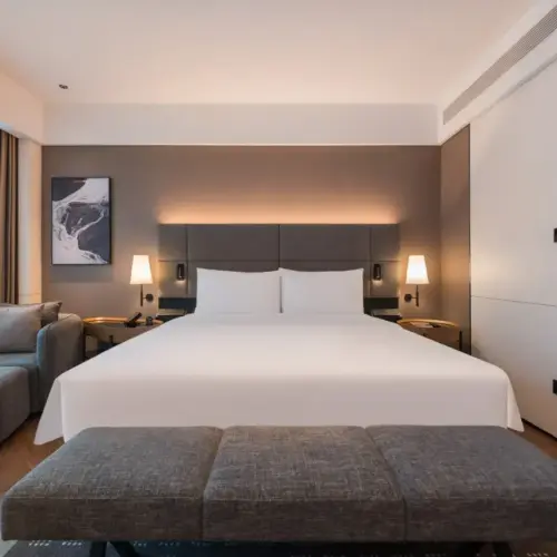 Superior City-View Double Bed Room (Floor-to-Ceiling Window + High Floor View + Bedside Curtains)
